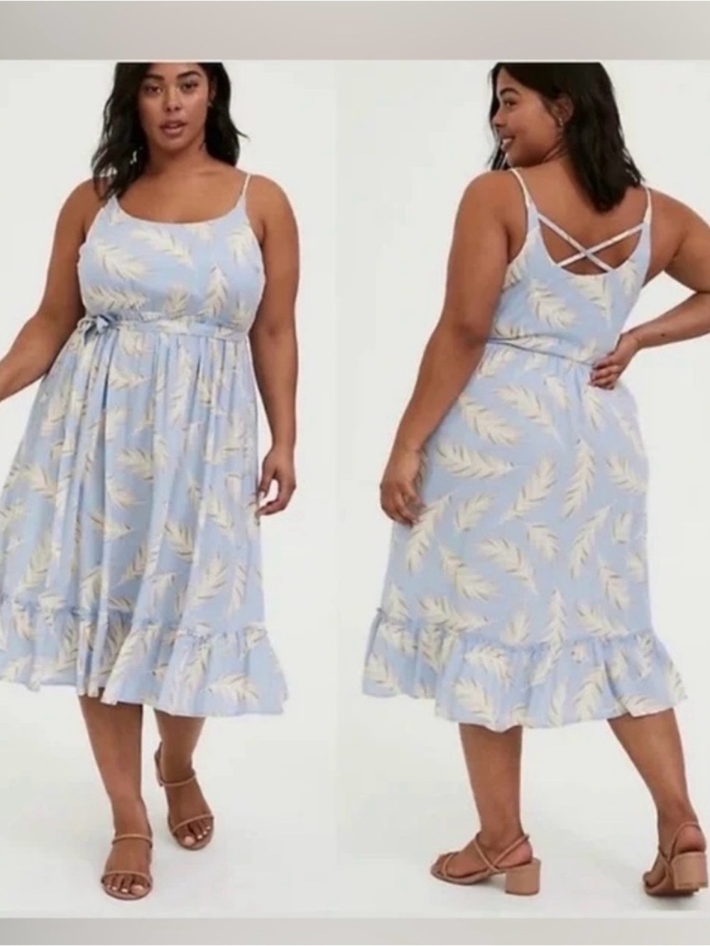 Torrid Light Blue Feather Dress